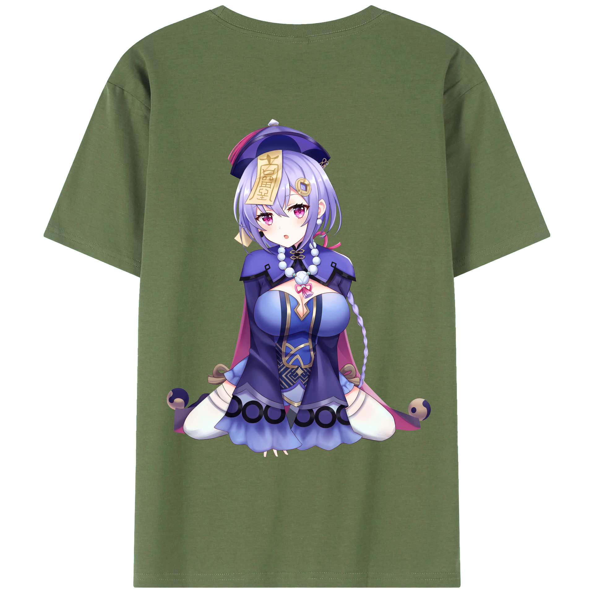 げんし神 七七 なな  genshin Nana 綿100％ メンズ半袖Tシャツ（バックプリント） 通気性